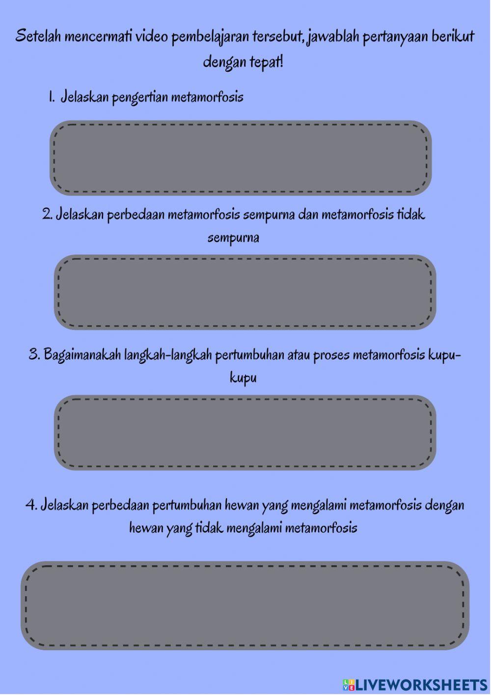 E-LKPD Materi Metamorfosis Kelas 4