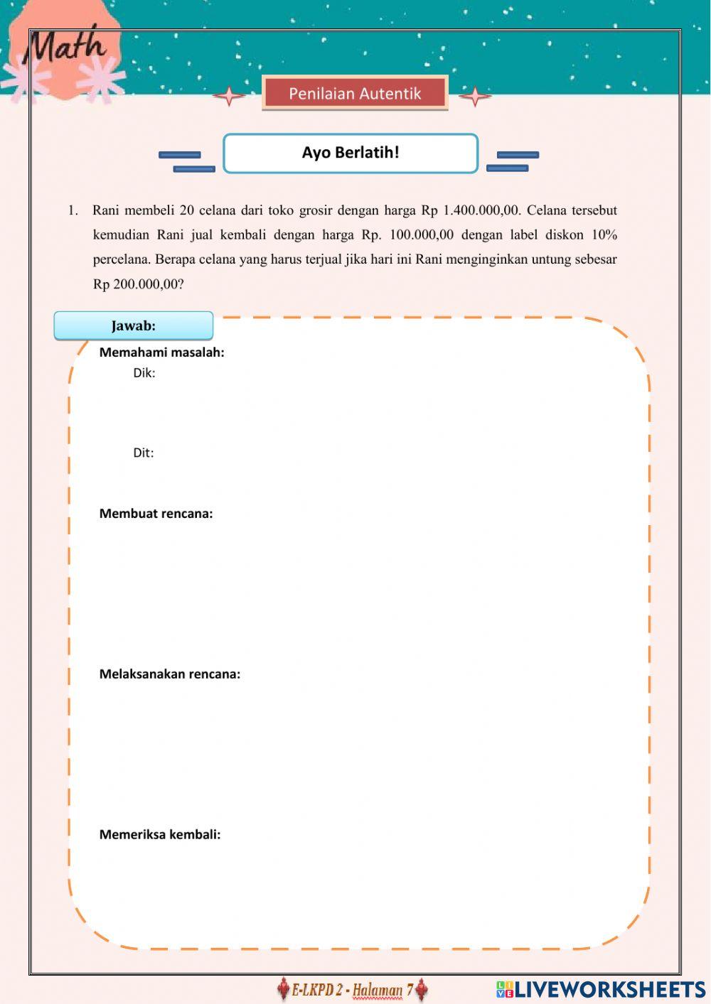 E-LKPD 2 ARITMETIKA SOSIAL FINAL