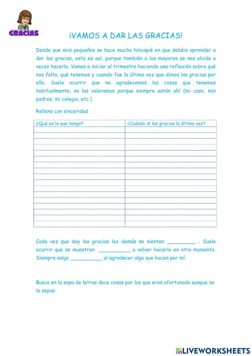 Vamos a dar las gracias