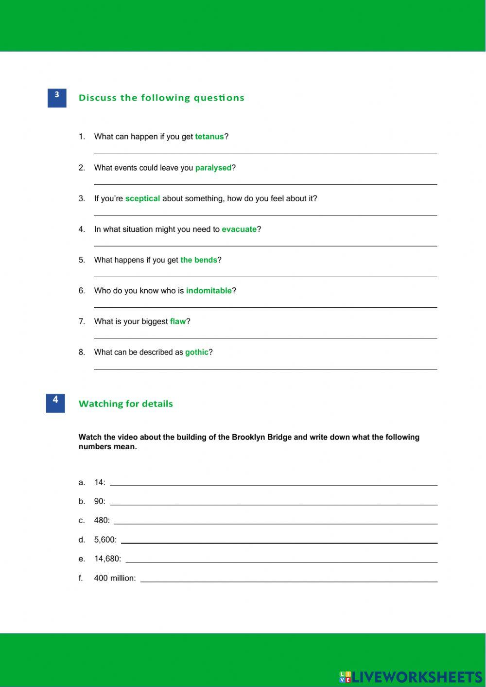 Building brooklyn bridge - Lexis & reading B2 - C1