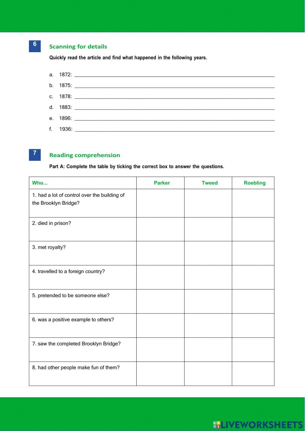 Building brooklyn bridge - Lexis & reading B2 - C1