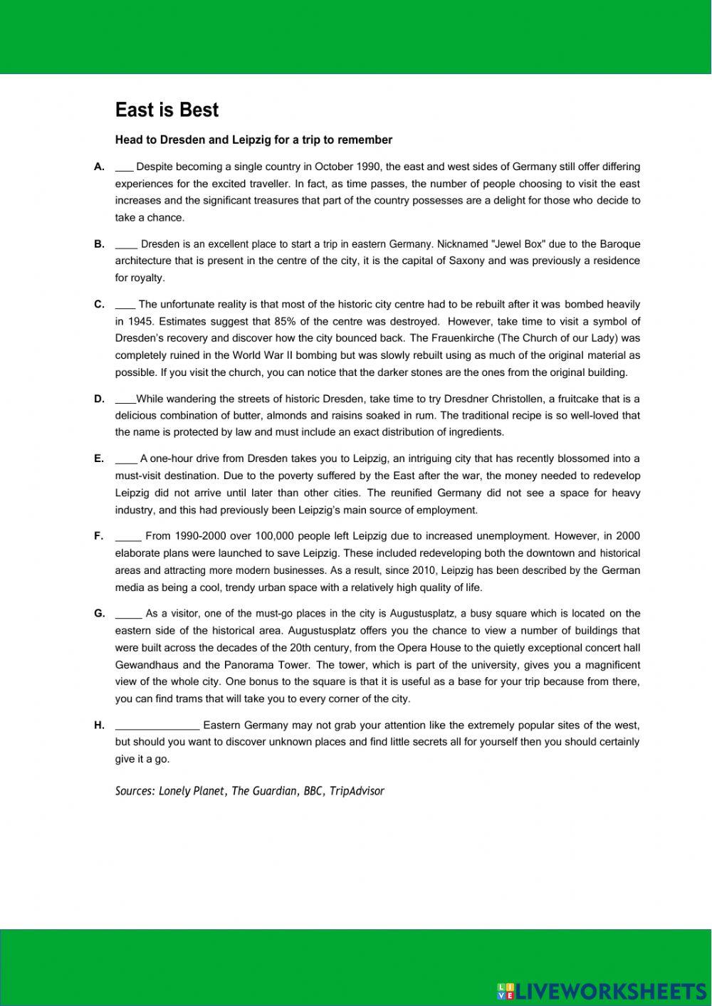 Visiting germany - Listening B2 - C1