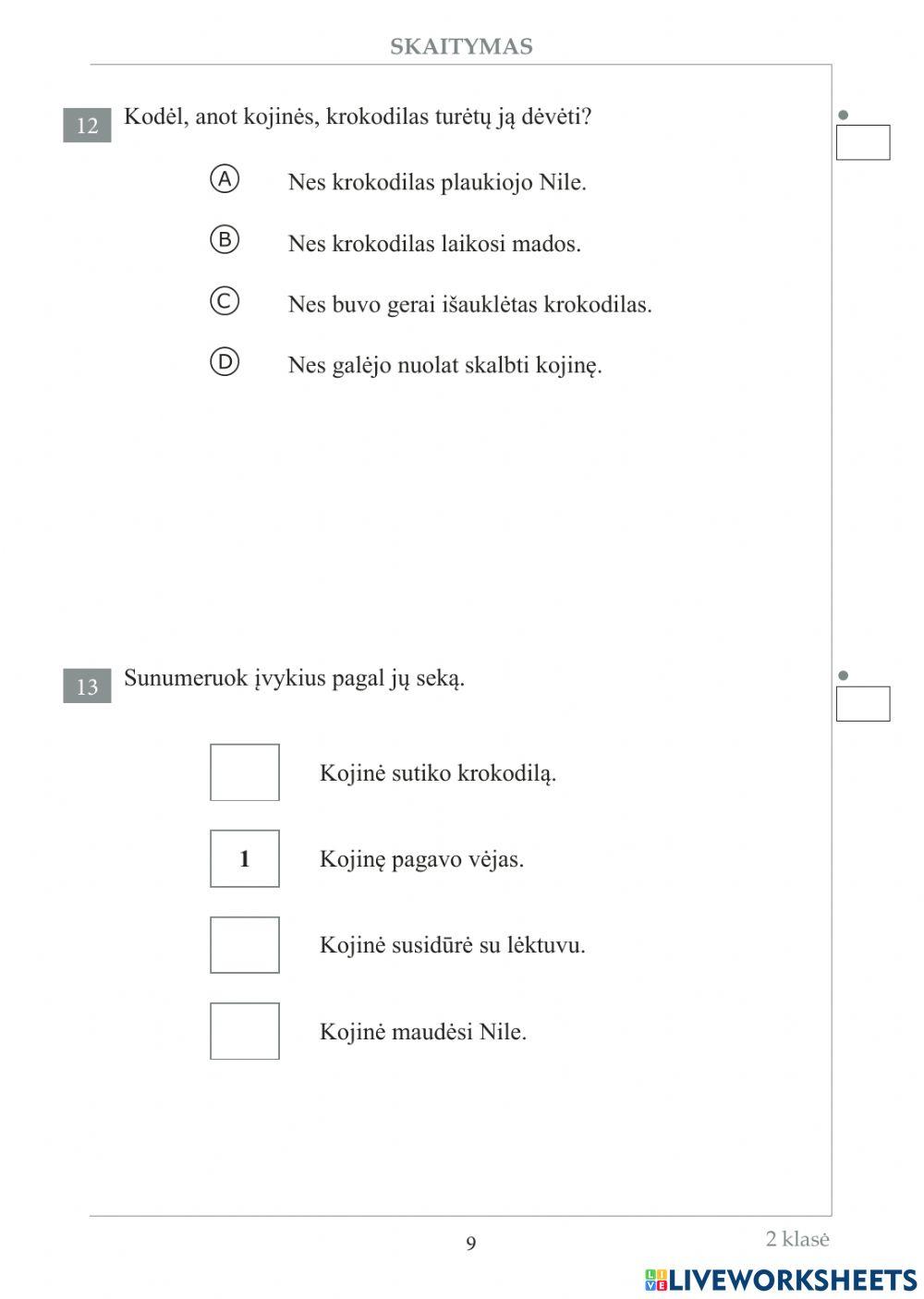 Teksto suvokimas 2kl.