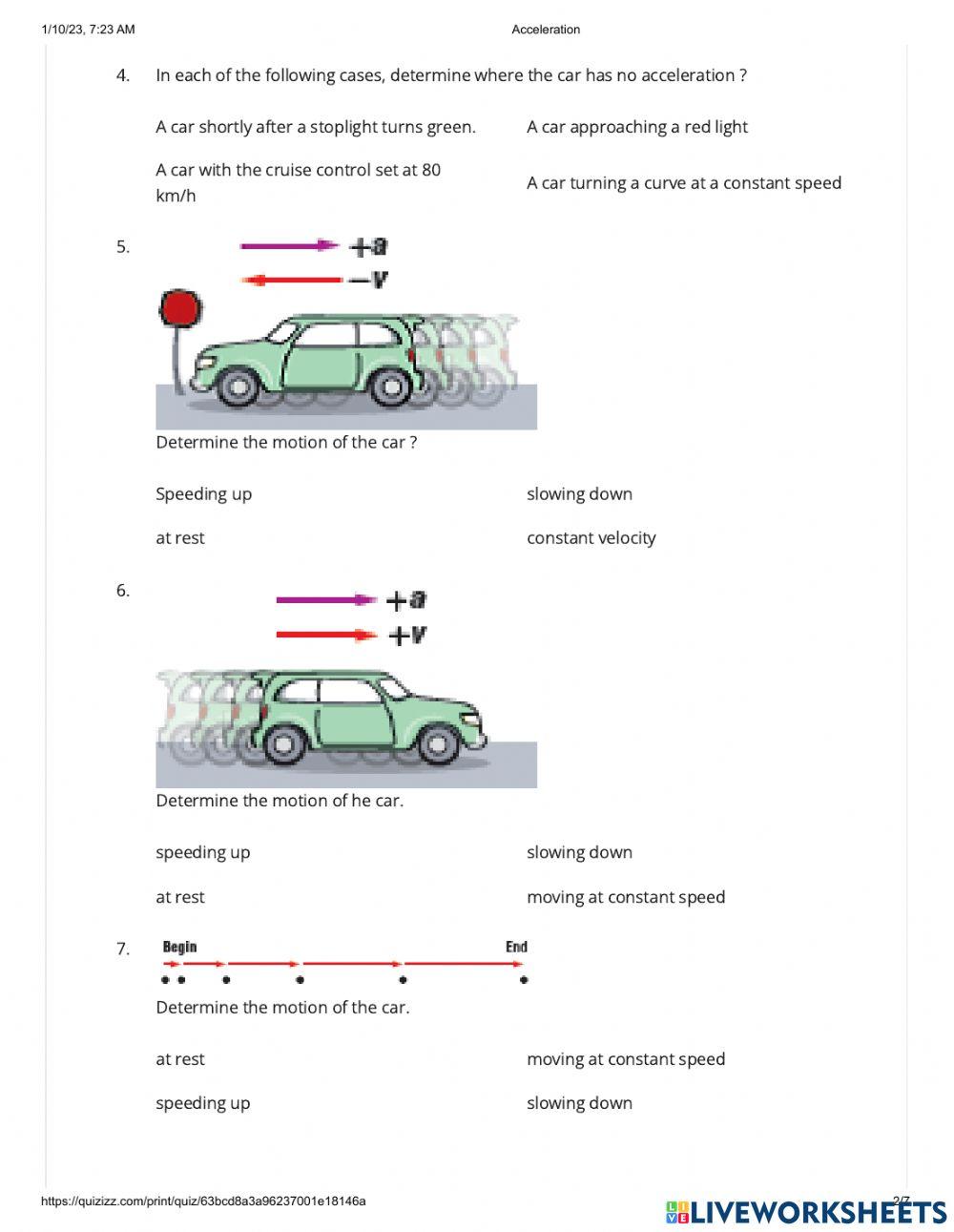 2262373 | Acceleration | kh | LiveWorksheets