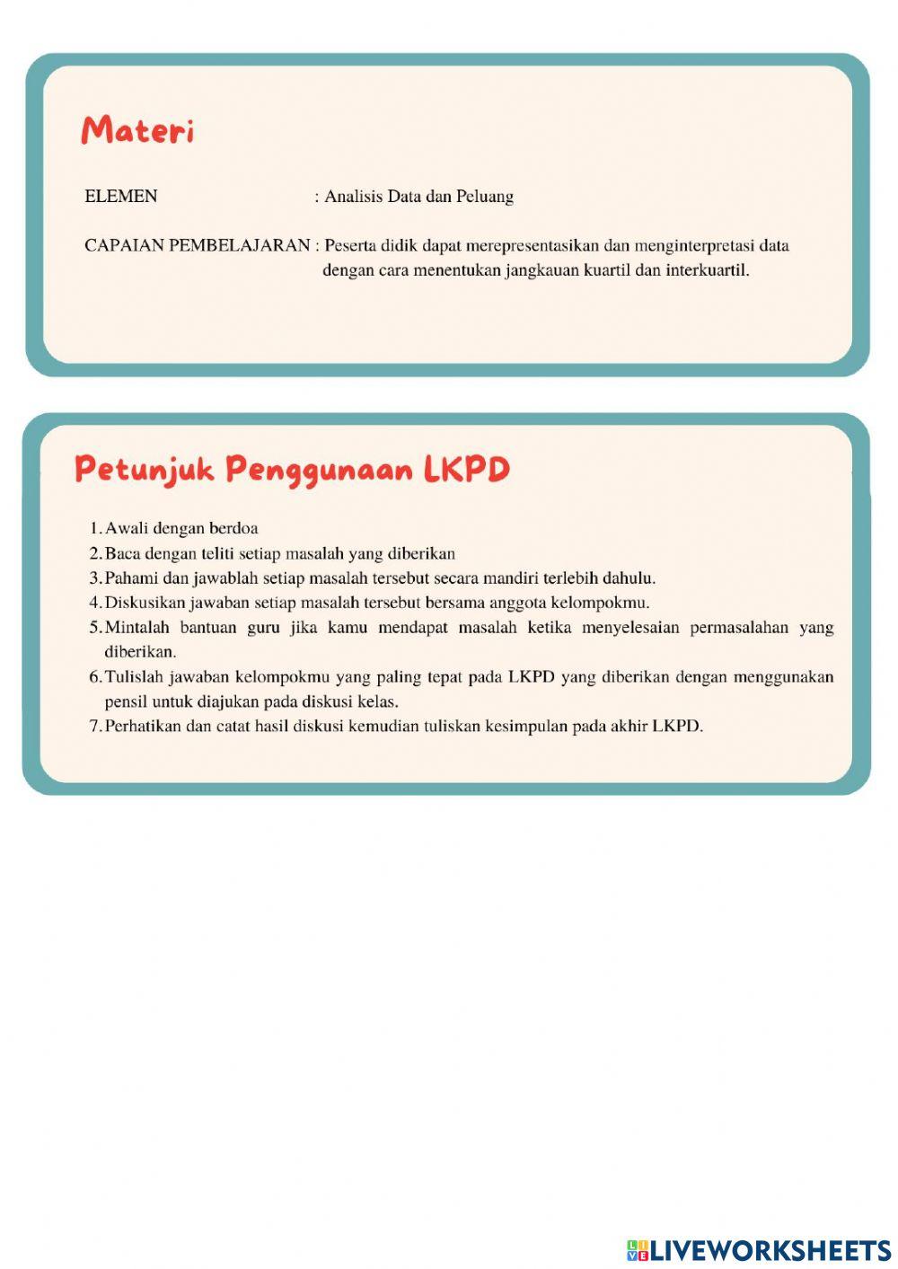 Liveworkshett peluang