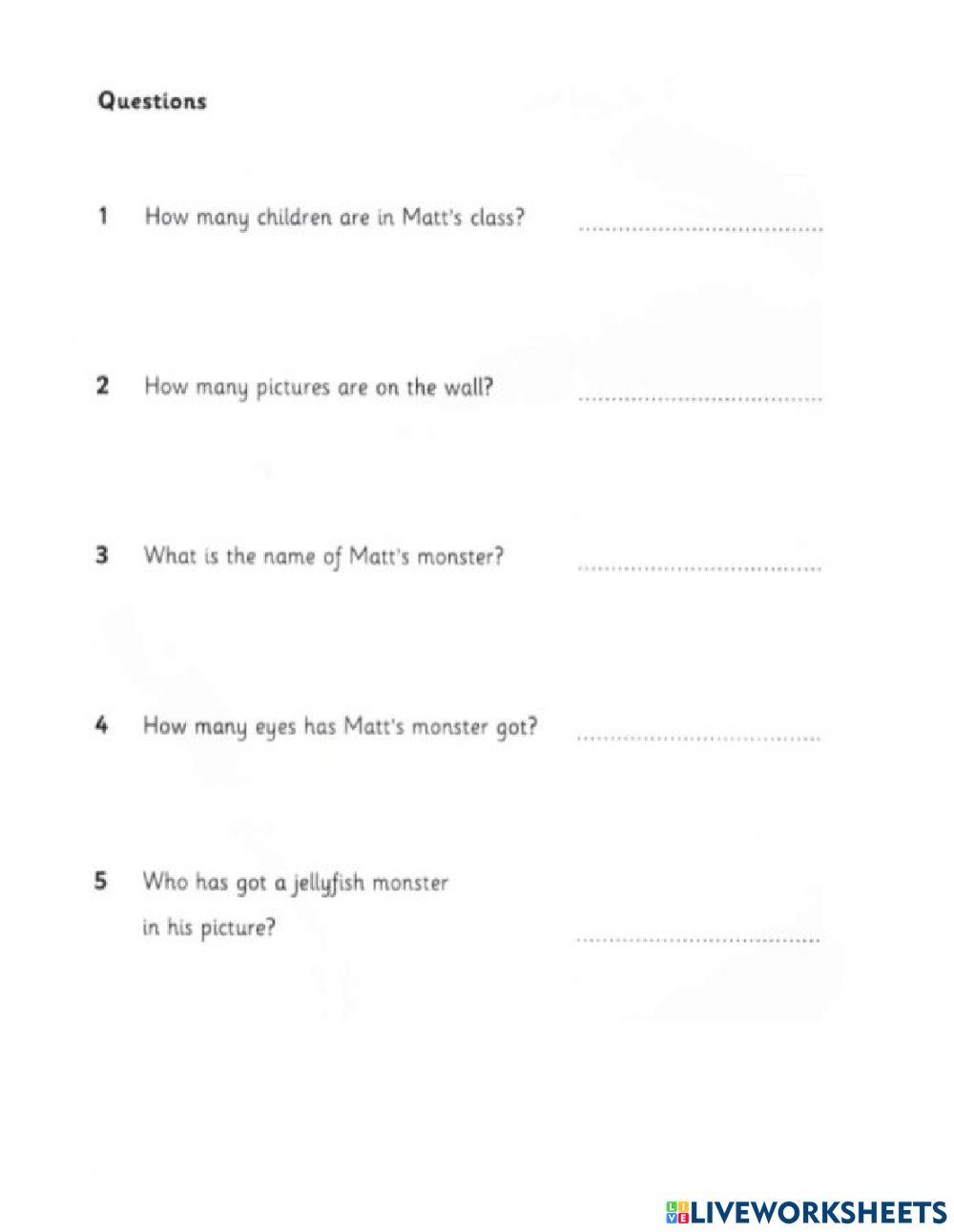 Starters- Listening part 2,3