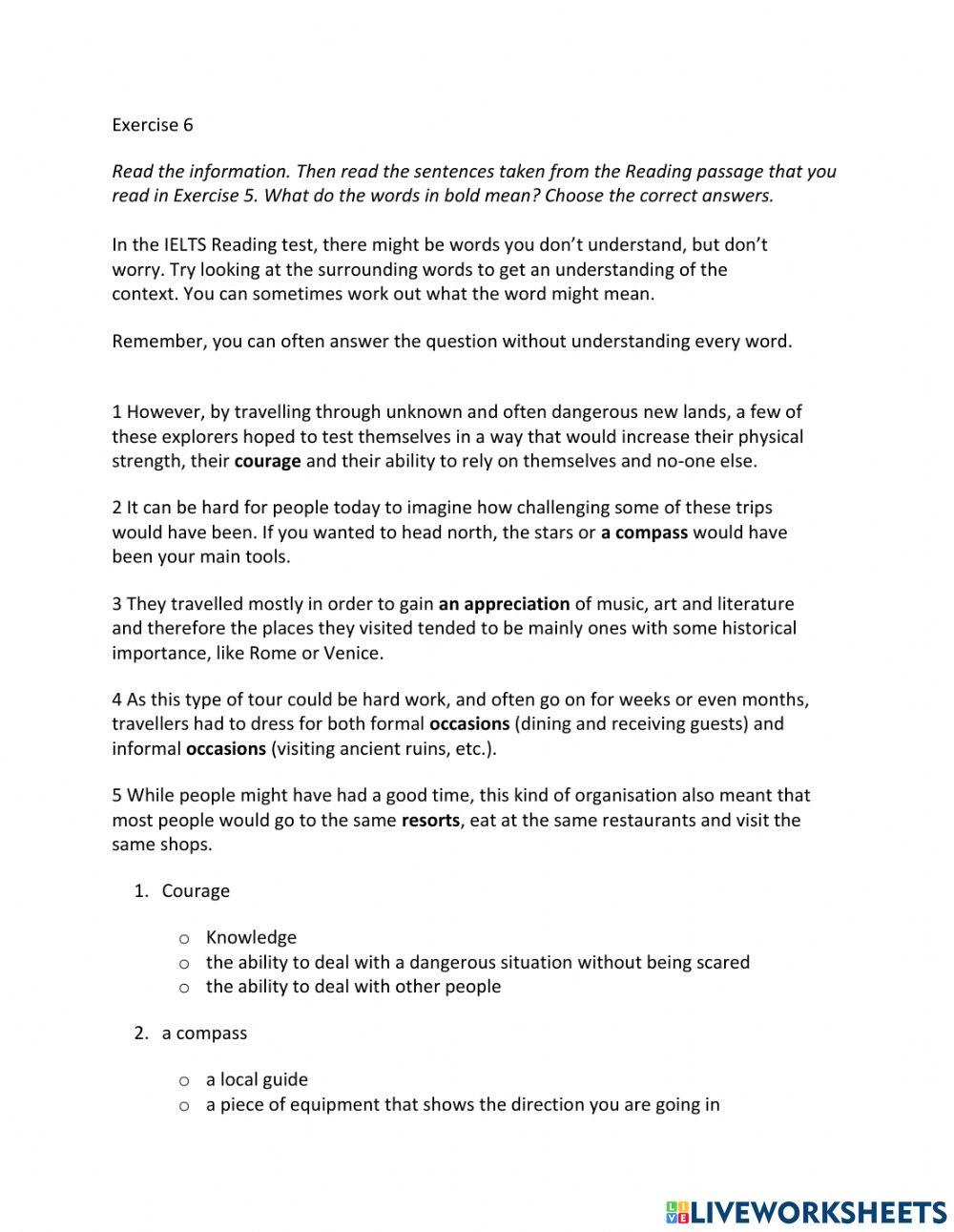 IE2, Unit 6, Reading, Exercise 6