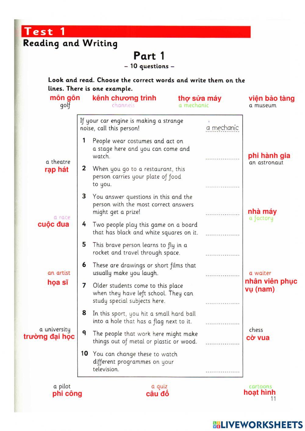 Flyers reading part 1 liveworksheets 2262509