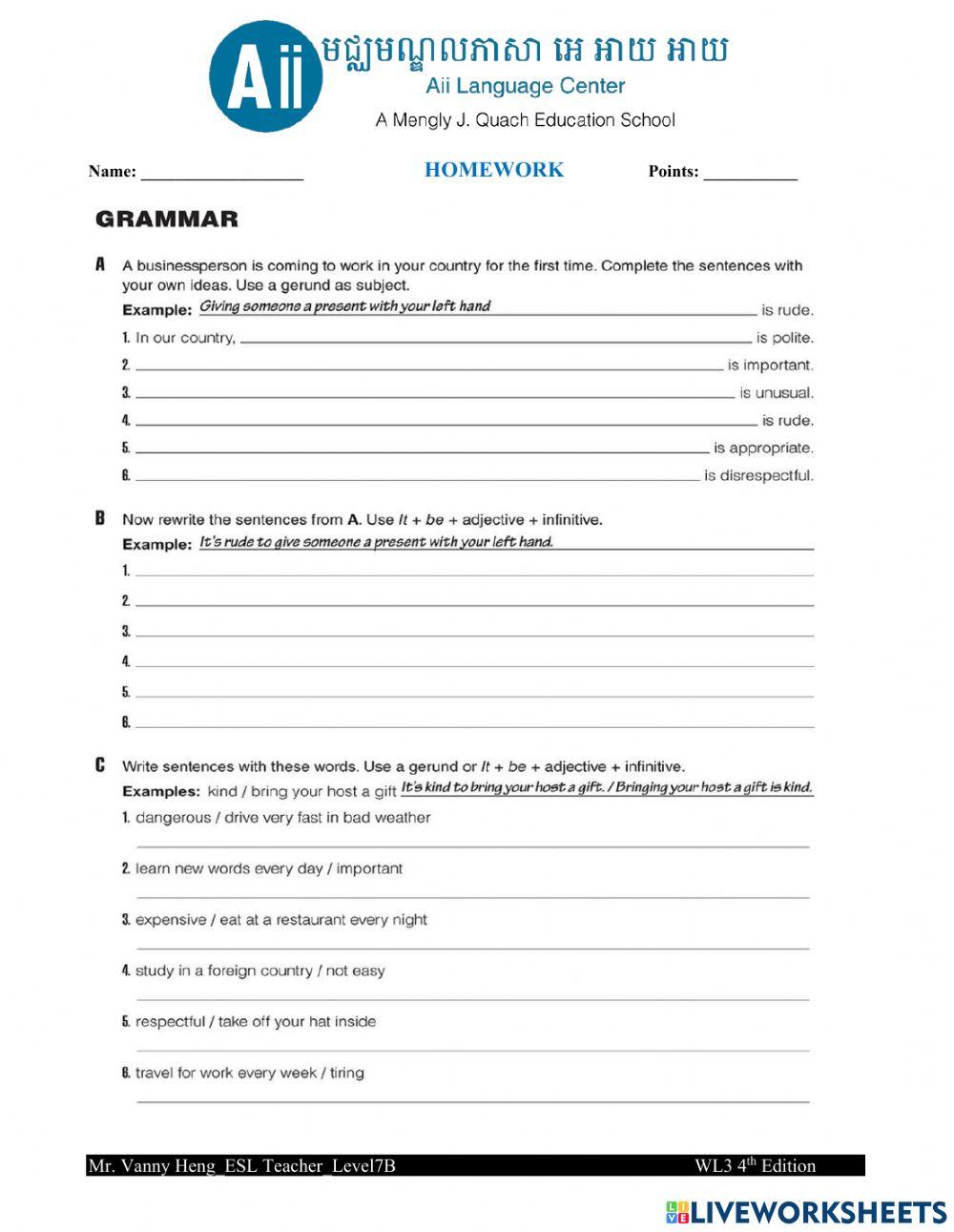 WL3 4th Edition Unit5A-HW2