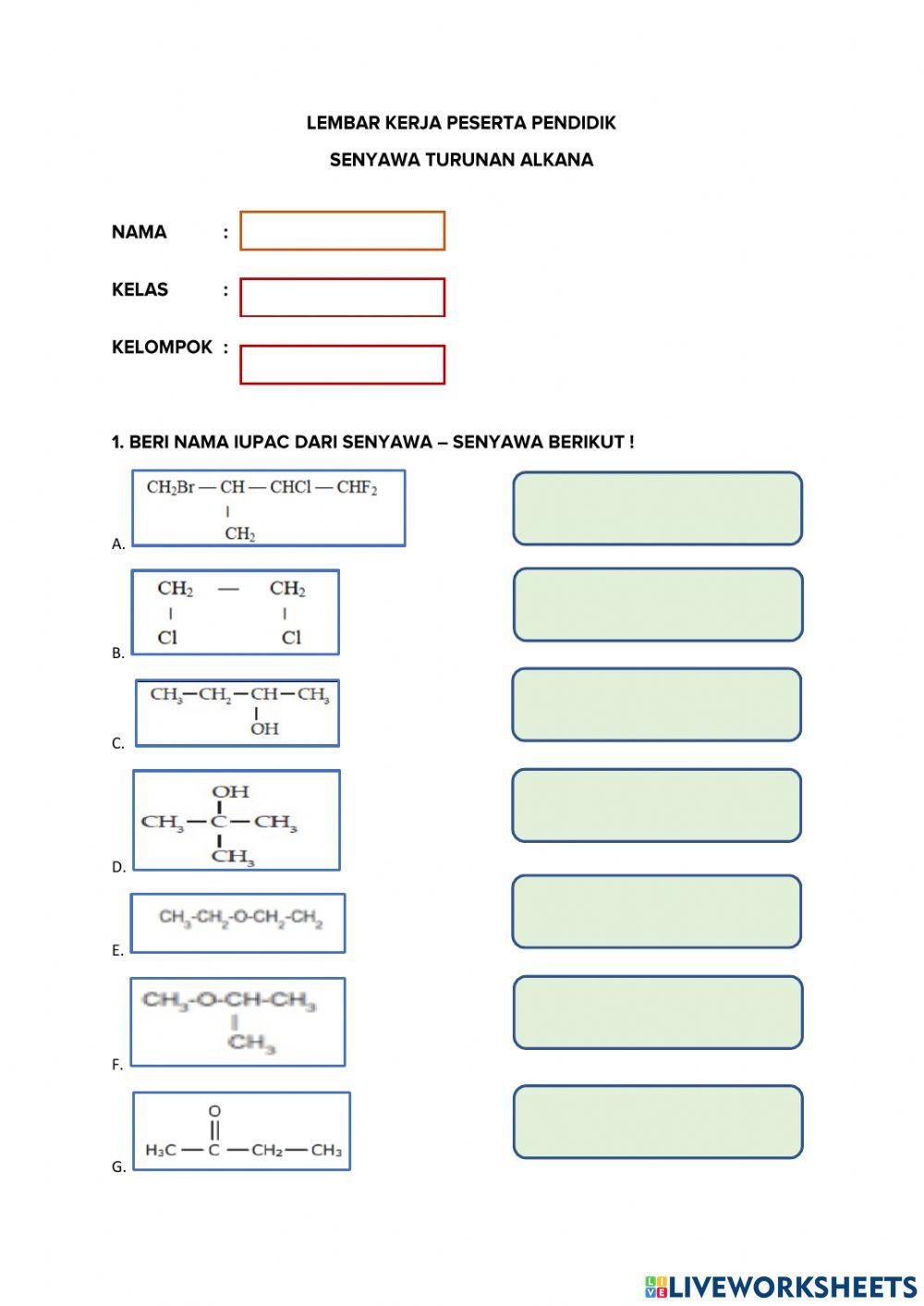 LKPD Senyawa Turunan Alkana