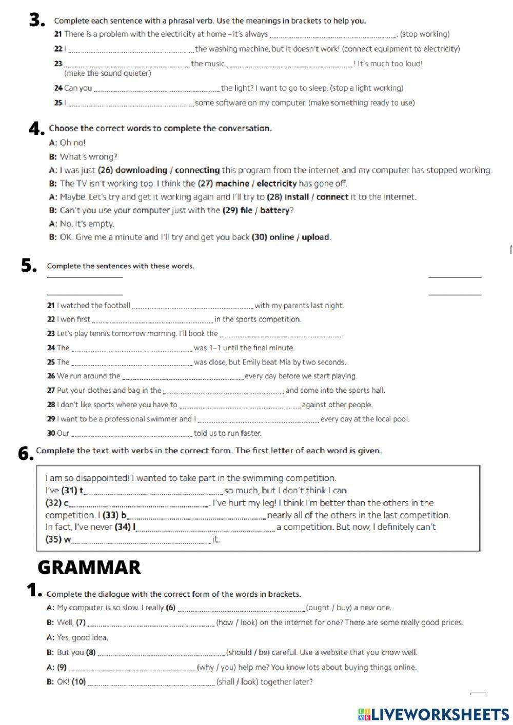 First Term Test - GOLD EXP B1 - UNITS 3-4