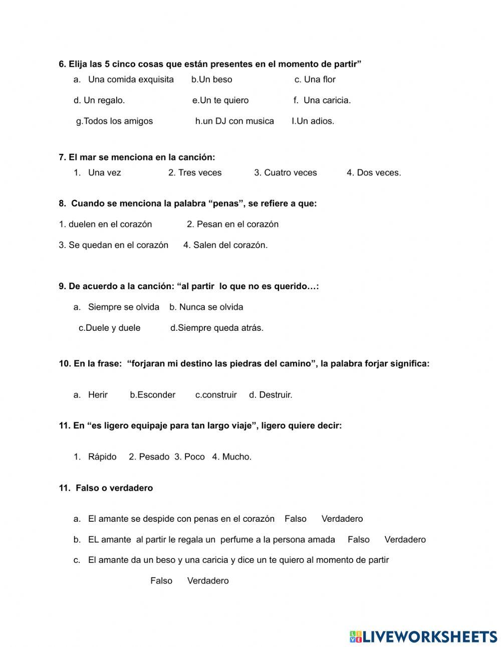 Un beso y una flor, cancion