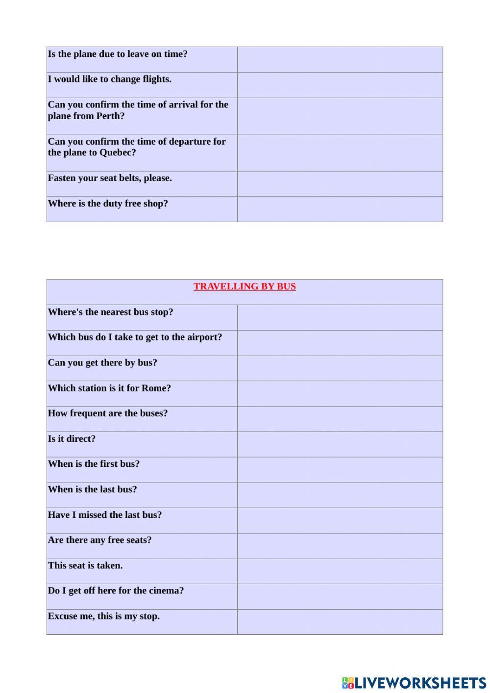 Mezzi di trasporto - fill in the blanks