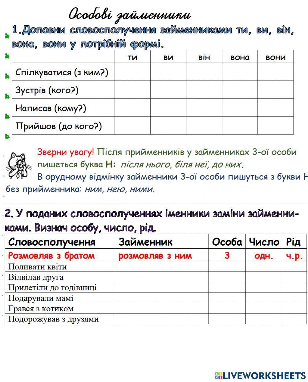 Особові займенники