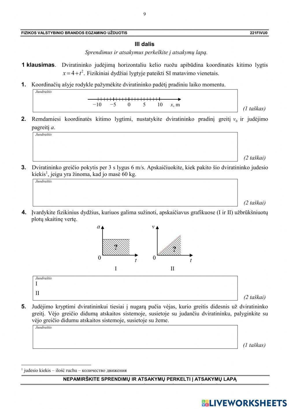 2022 fizikos valstybinio testas