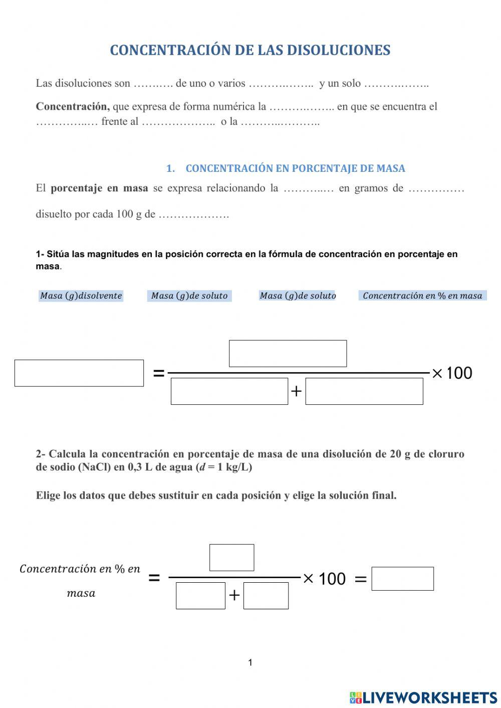 Concentración de disoluciones