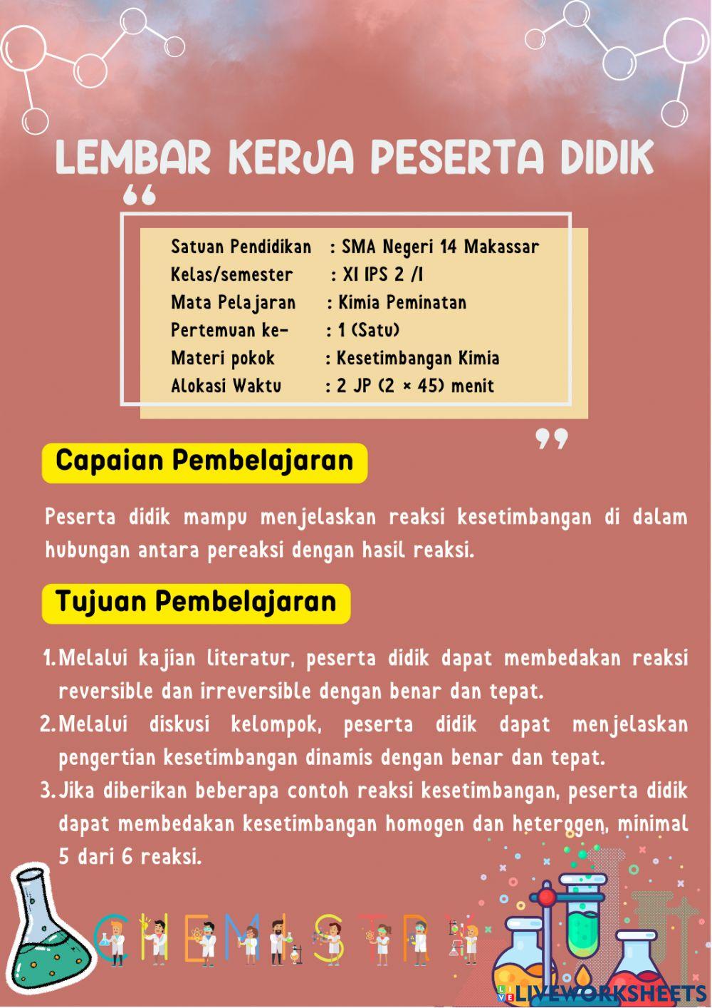 LKPD Kesetimbangan Kimia I