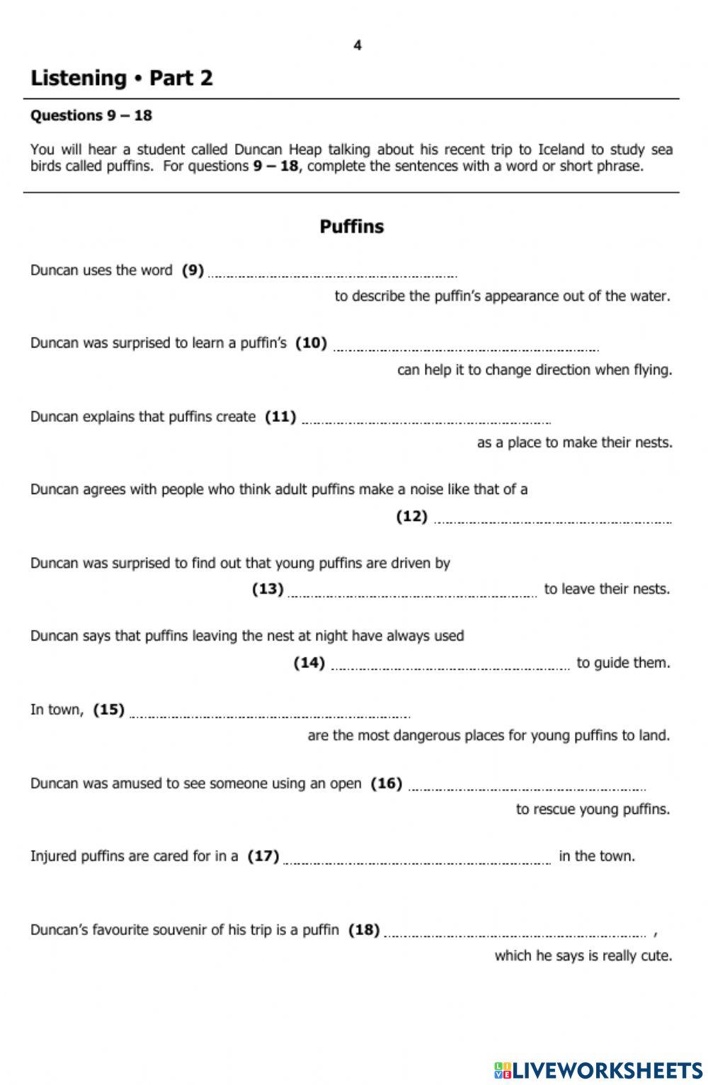 B1+ listening grado (11) segundo periodo