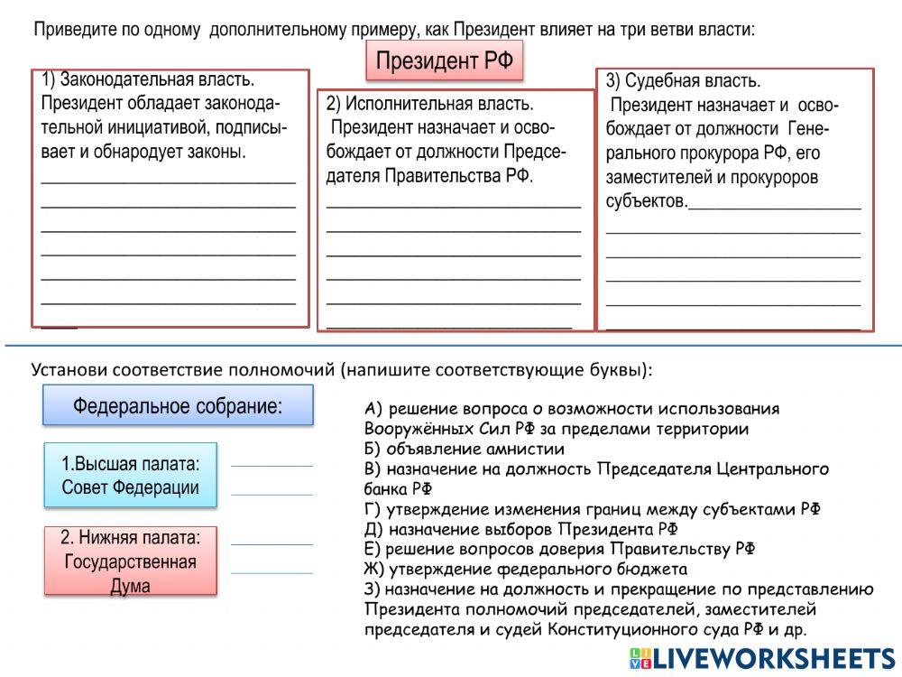 Высшие органы  государственной власти РФ