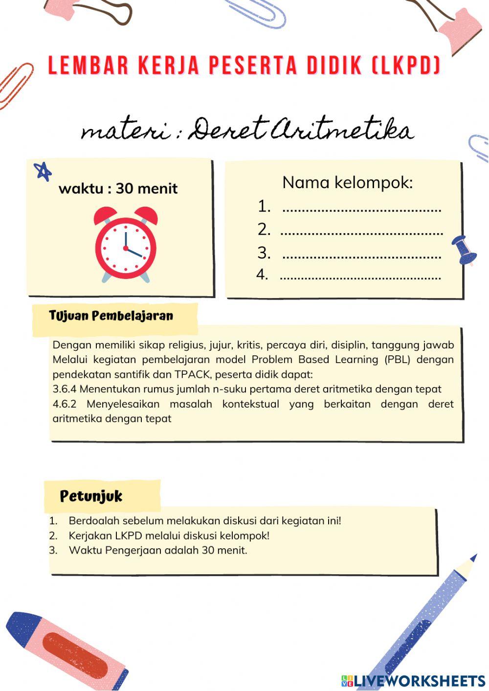 LKPD BARISAN ARITMETIKA