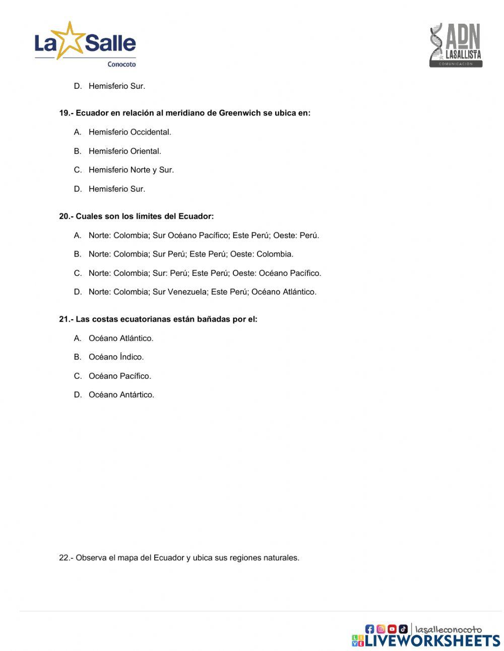 Banco de preguntas tercero