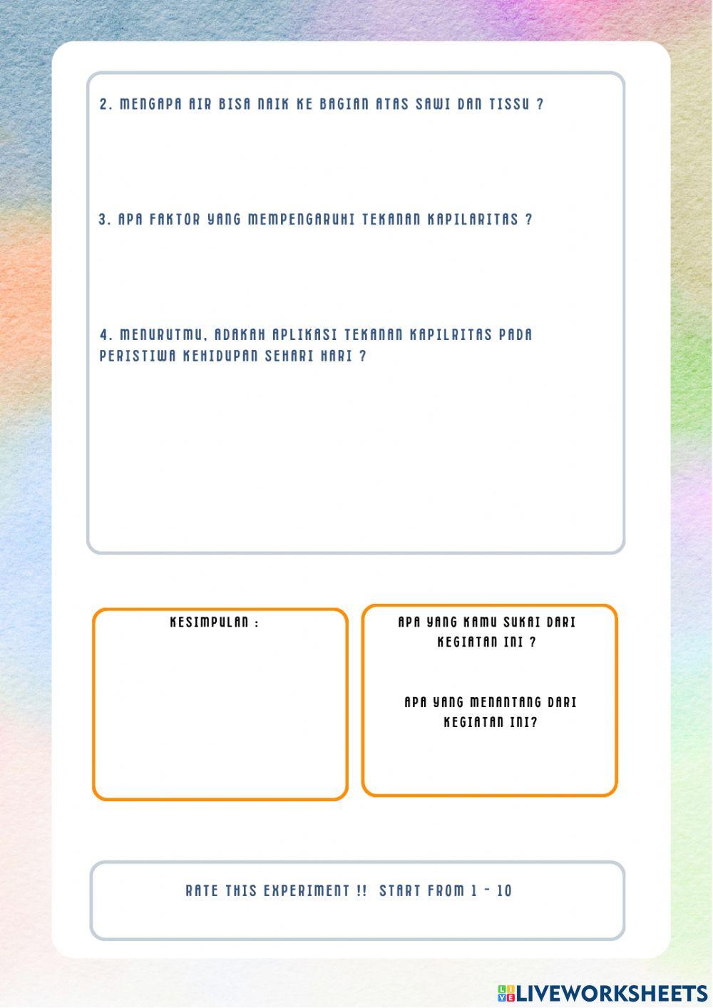 Percobaan tekanan kapilaritas