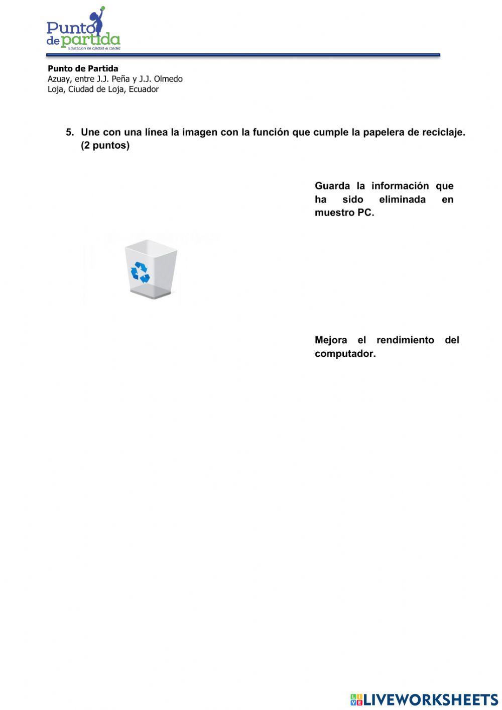 Evaluación del segundo parcial del primer quimestre