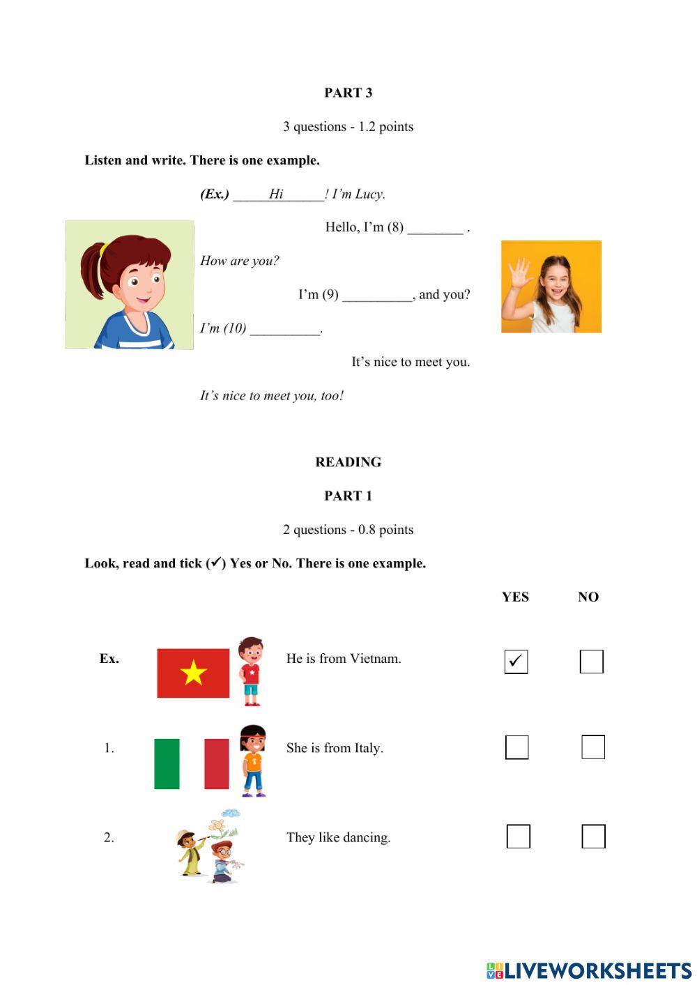 TA3 Smart Start-Unit 1 Test