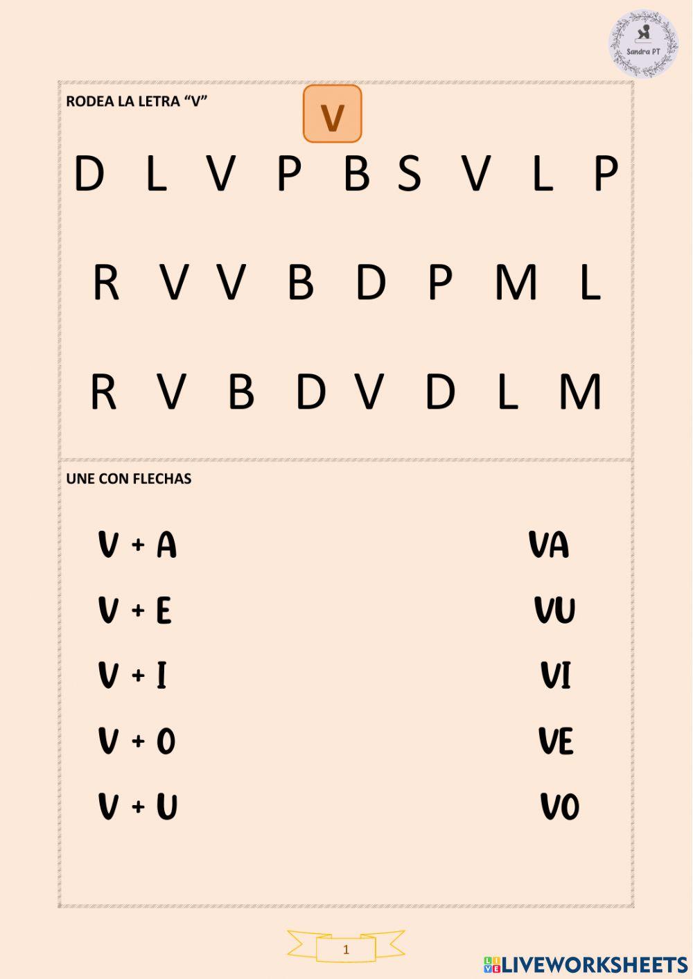 Lectoescritura mayúscula v-b