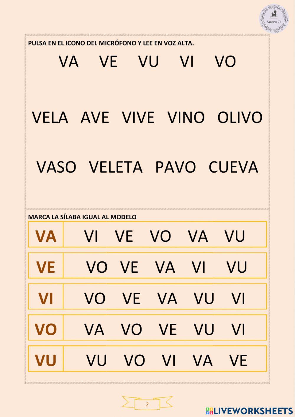 Lectoescritura mayúscula v-b