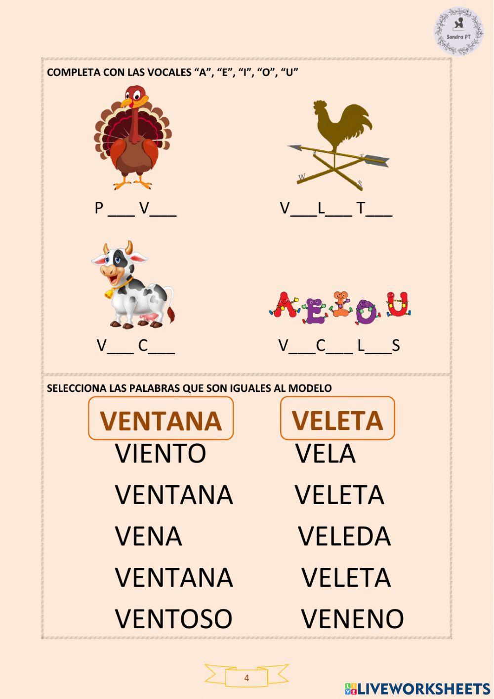 Lectoescritura mayúscula v-b