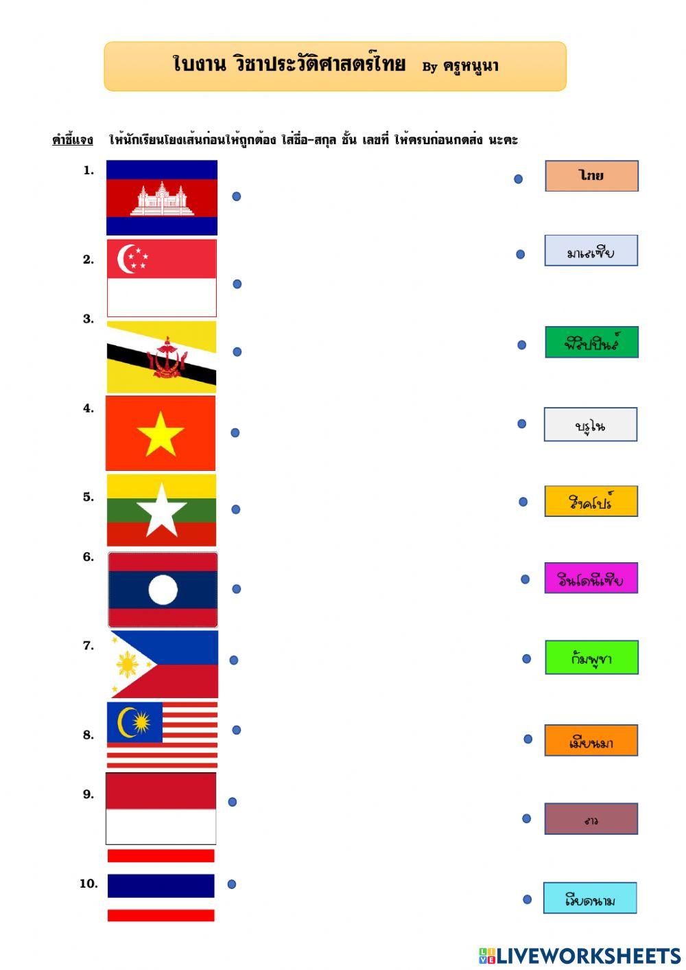 โยงเส้นธงชาติอาเซียน