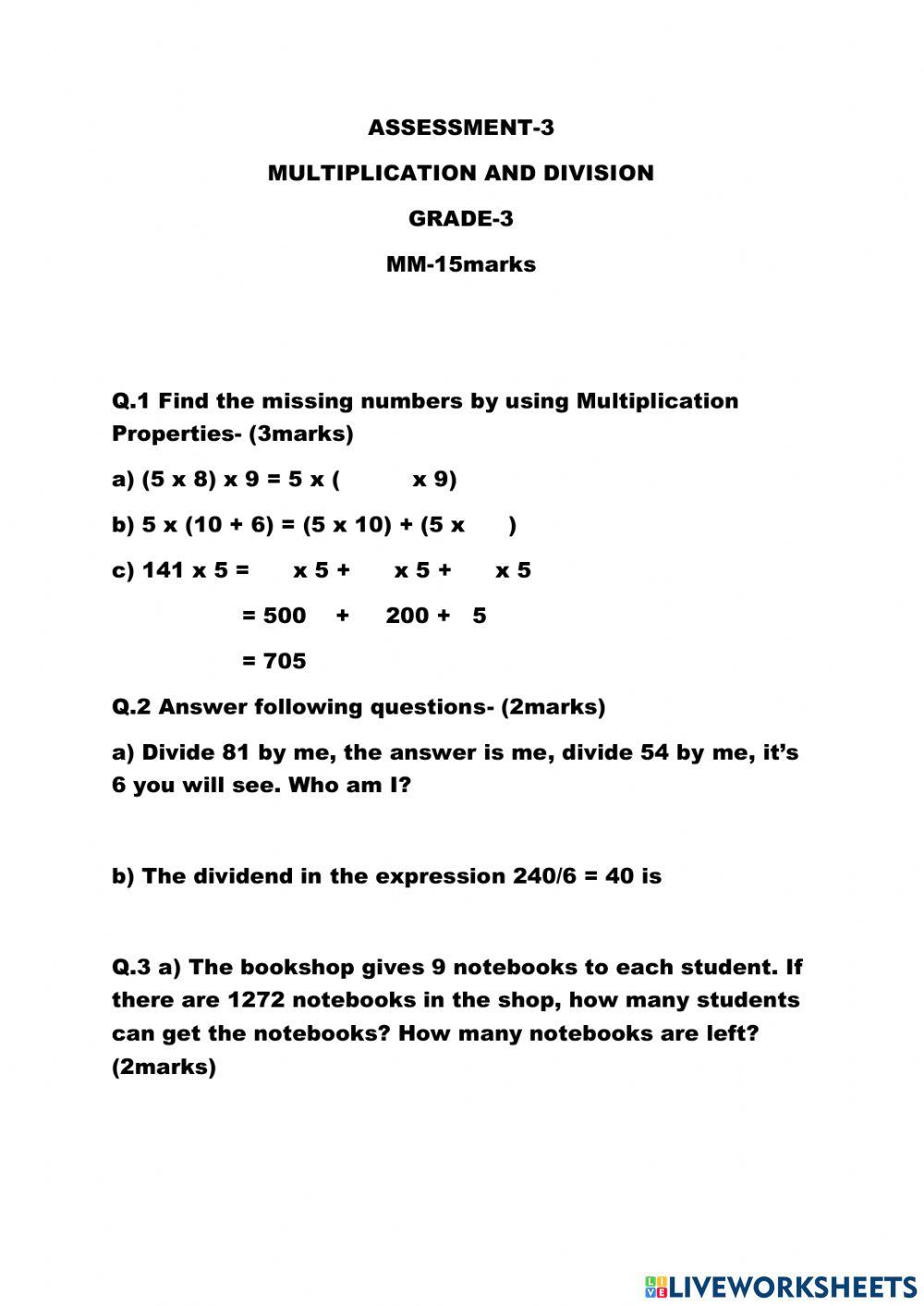Multiplication and division