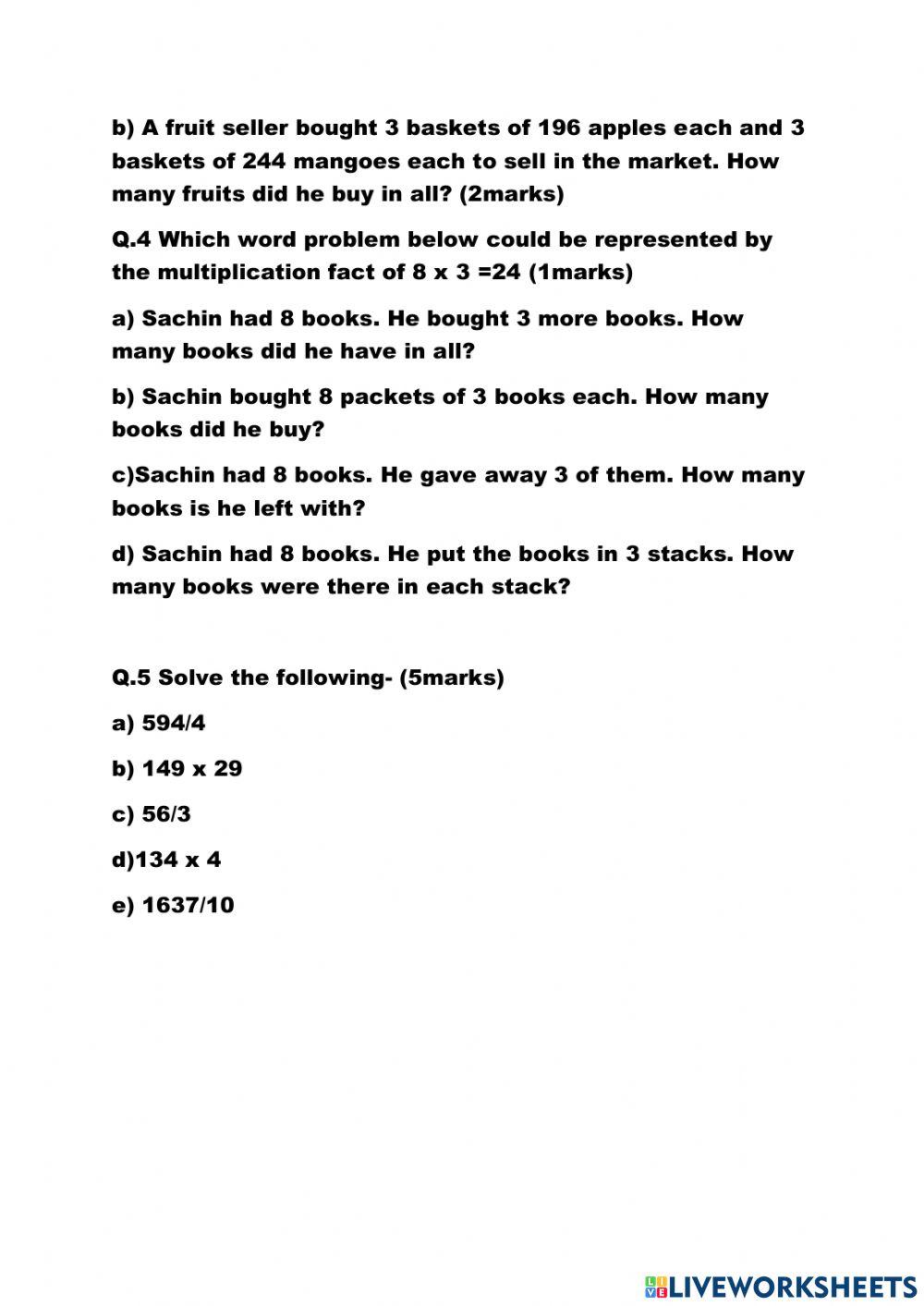 Multiplication and division