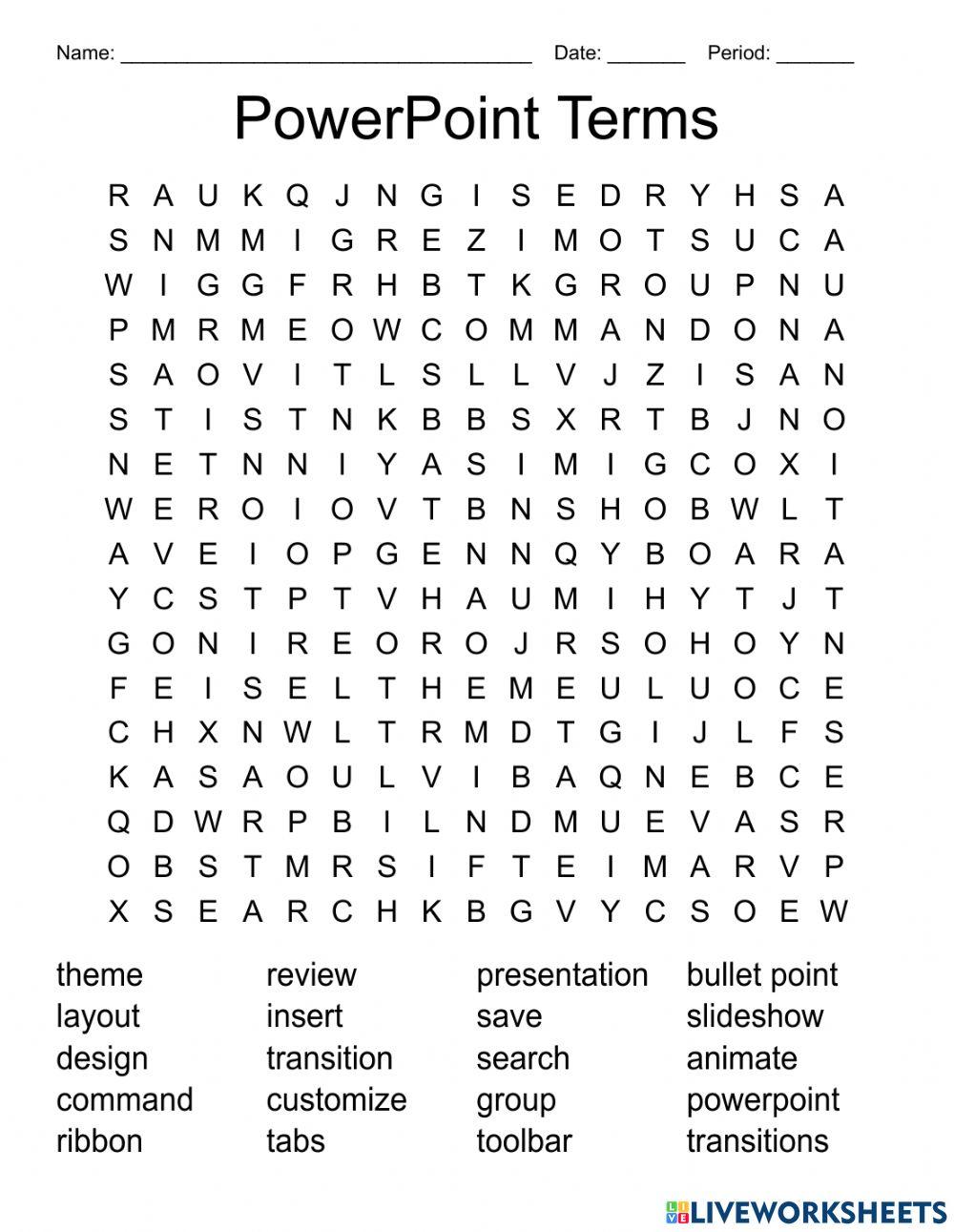 PowerPoint Word Search