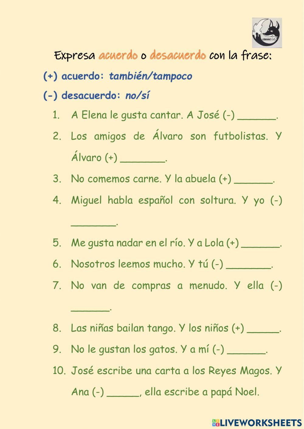 Expresar acuerdo o desacuerdo