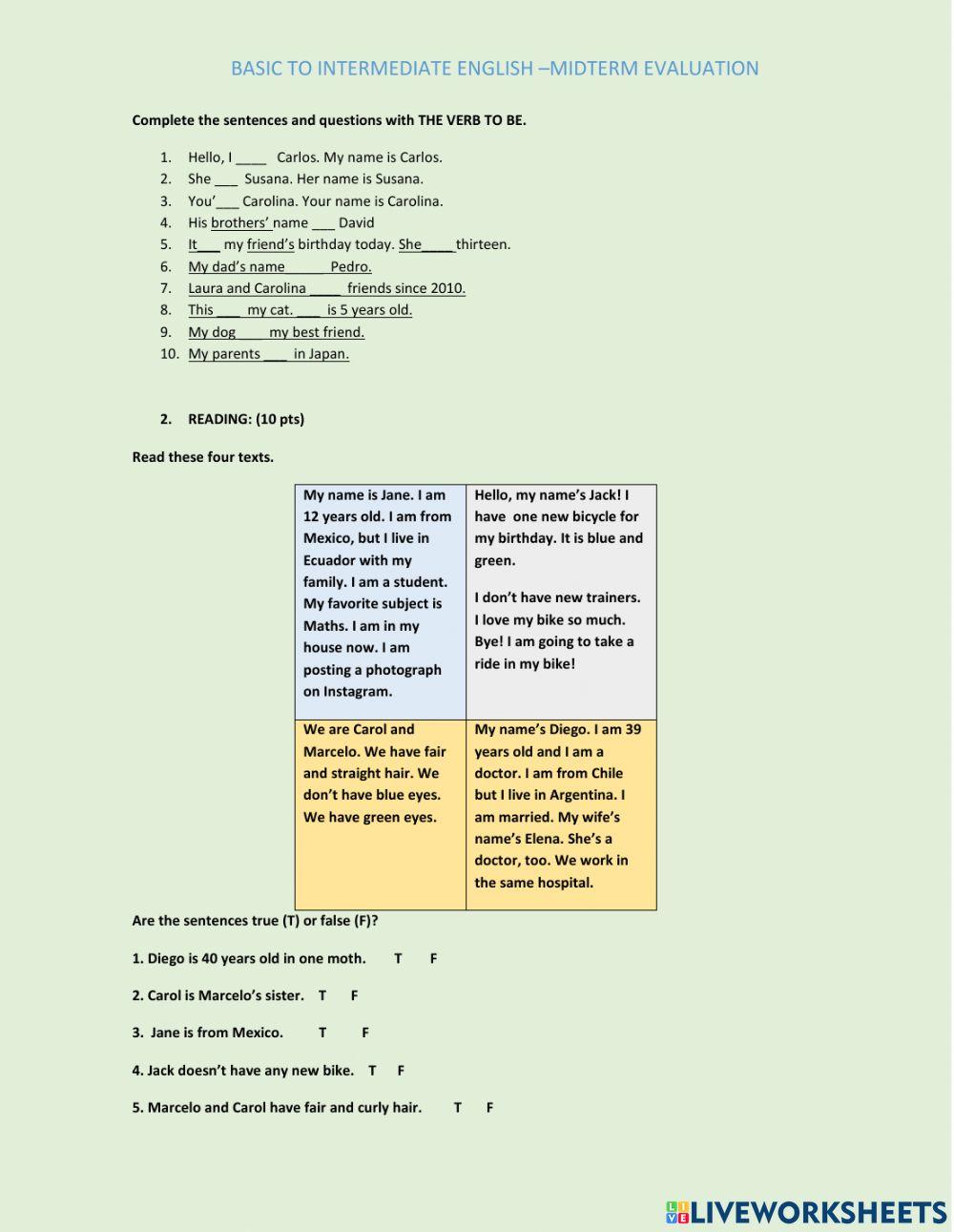 Verbo to be and wh questions