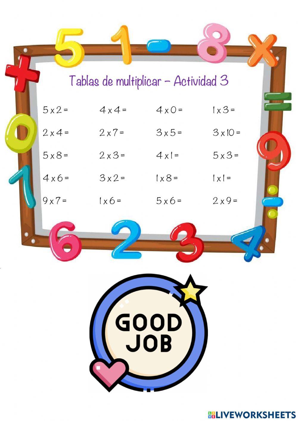 Tablas de multiplicar 03