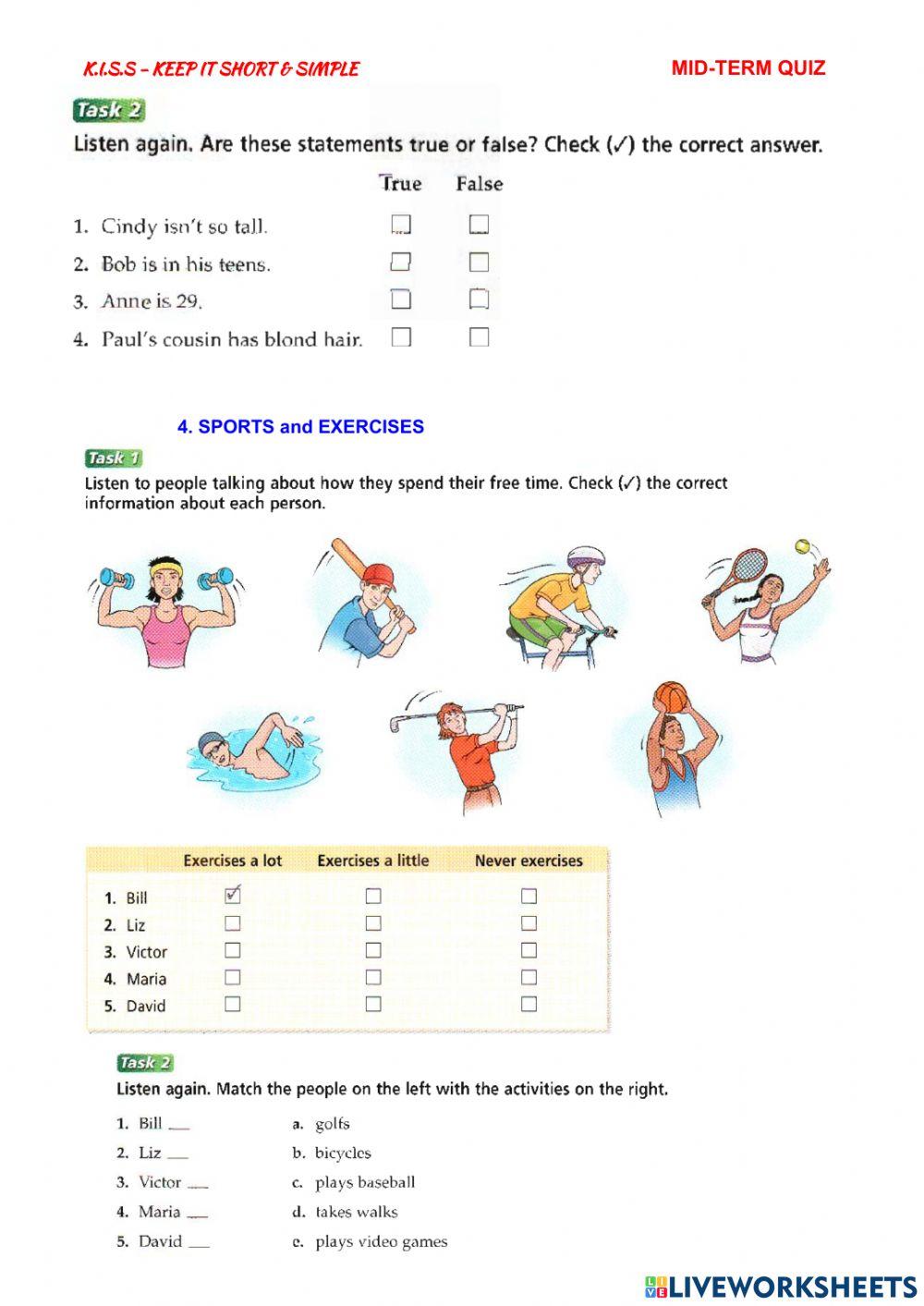 MID TERM QUIZ - Listening