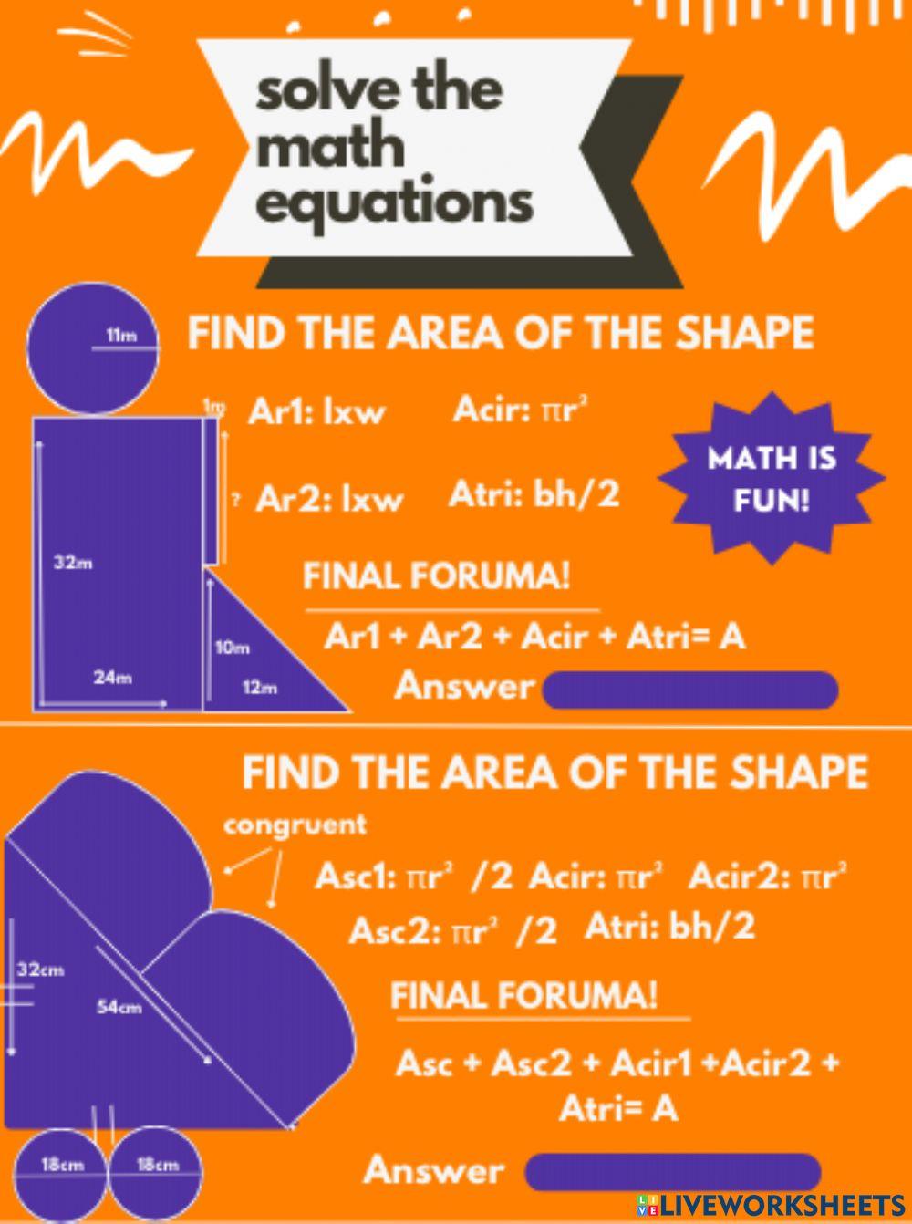 Math worksheet online activity for 8 Live Worksheets