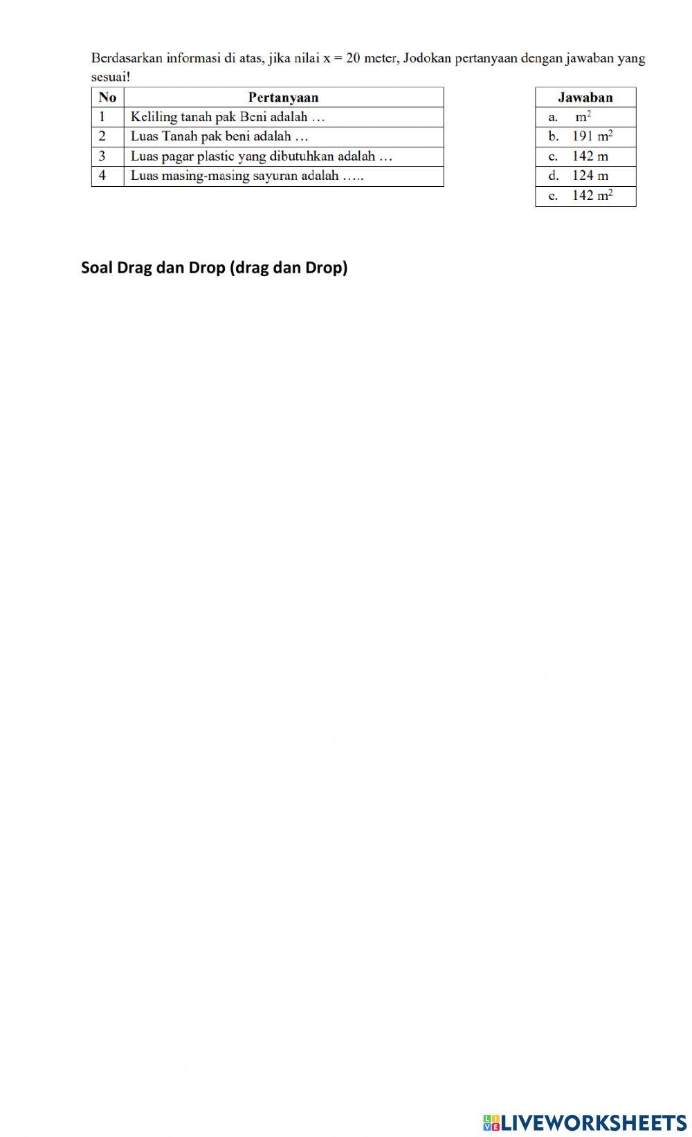 Latihan live worksheet