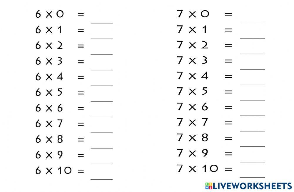 Write the product worksheet Live Worksheets