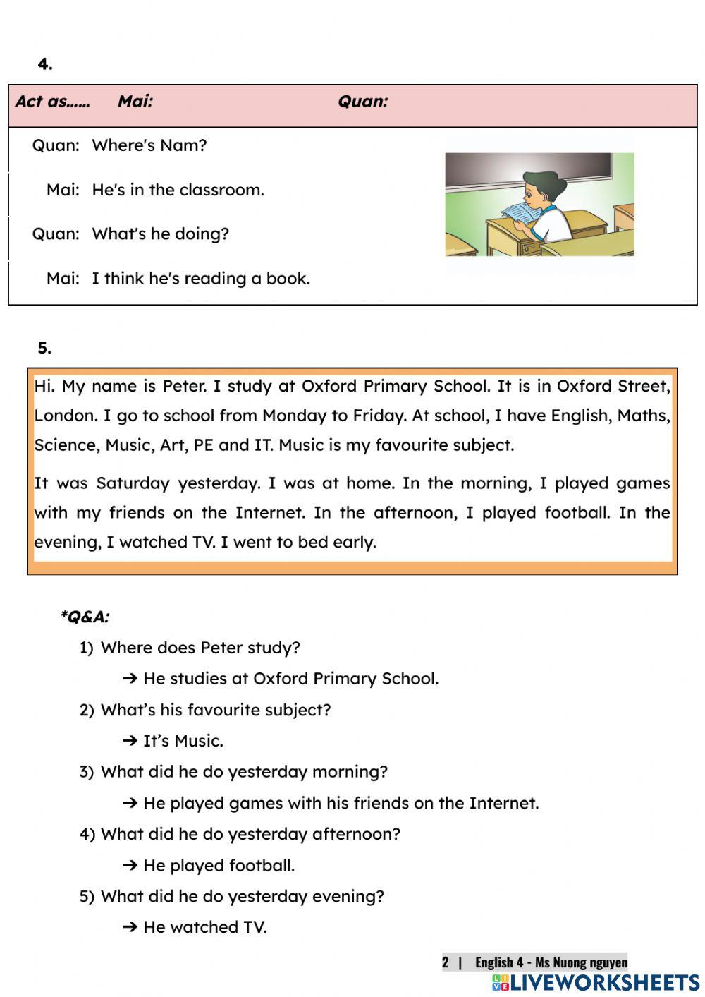 E4 (speaking) REVIEW 2 -nuongnguyen