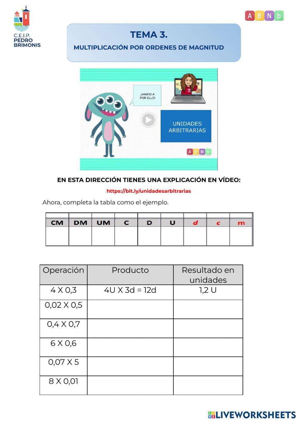 ABN 5º - Multiplicación por órdenes de magnitud