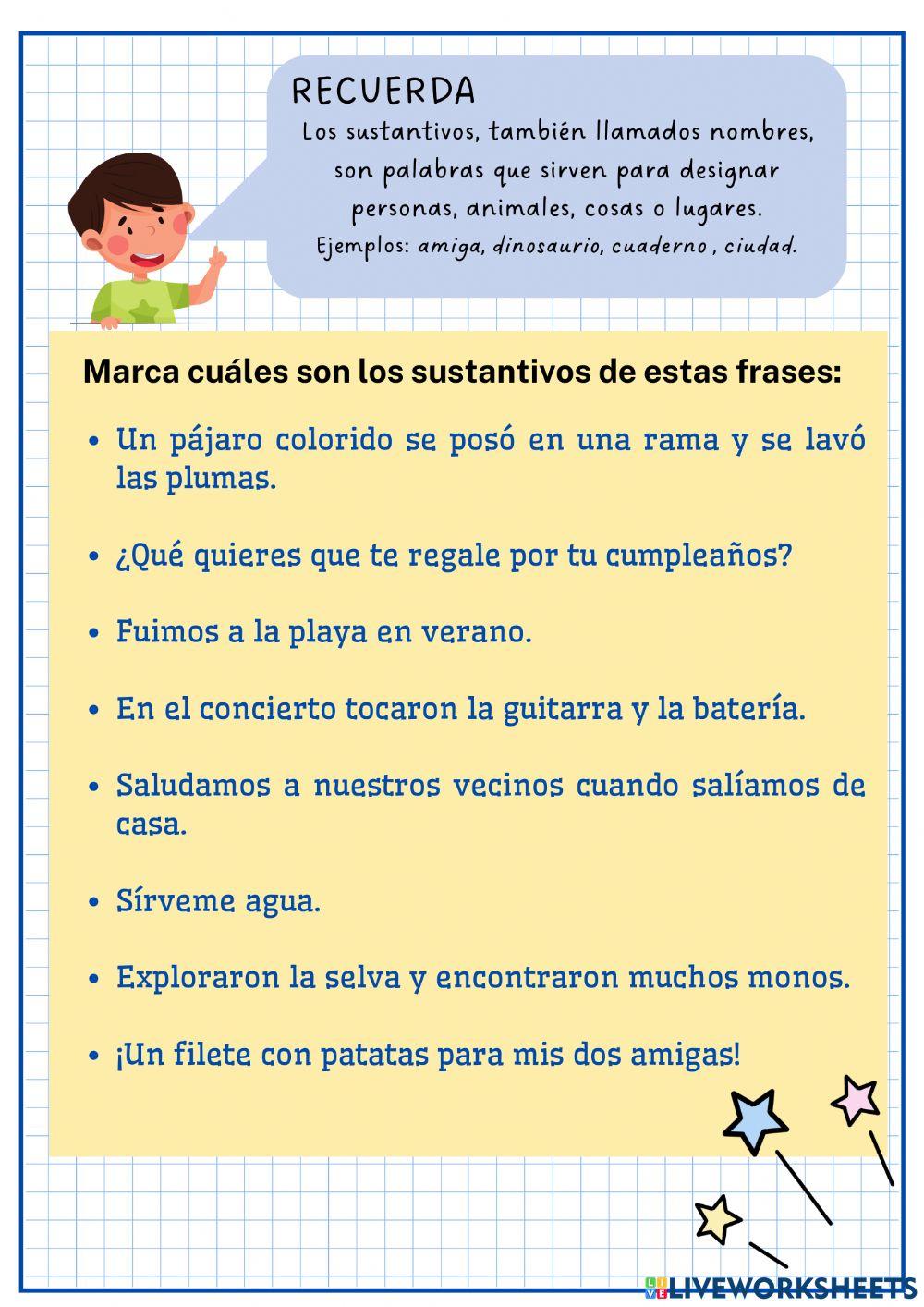 Encontrar los sustantivos