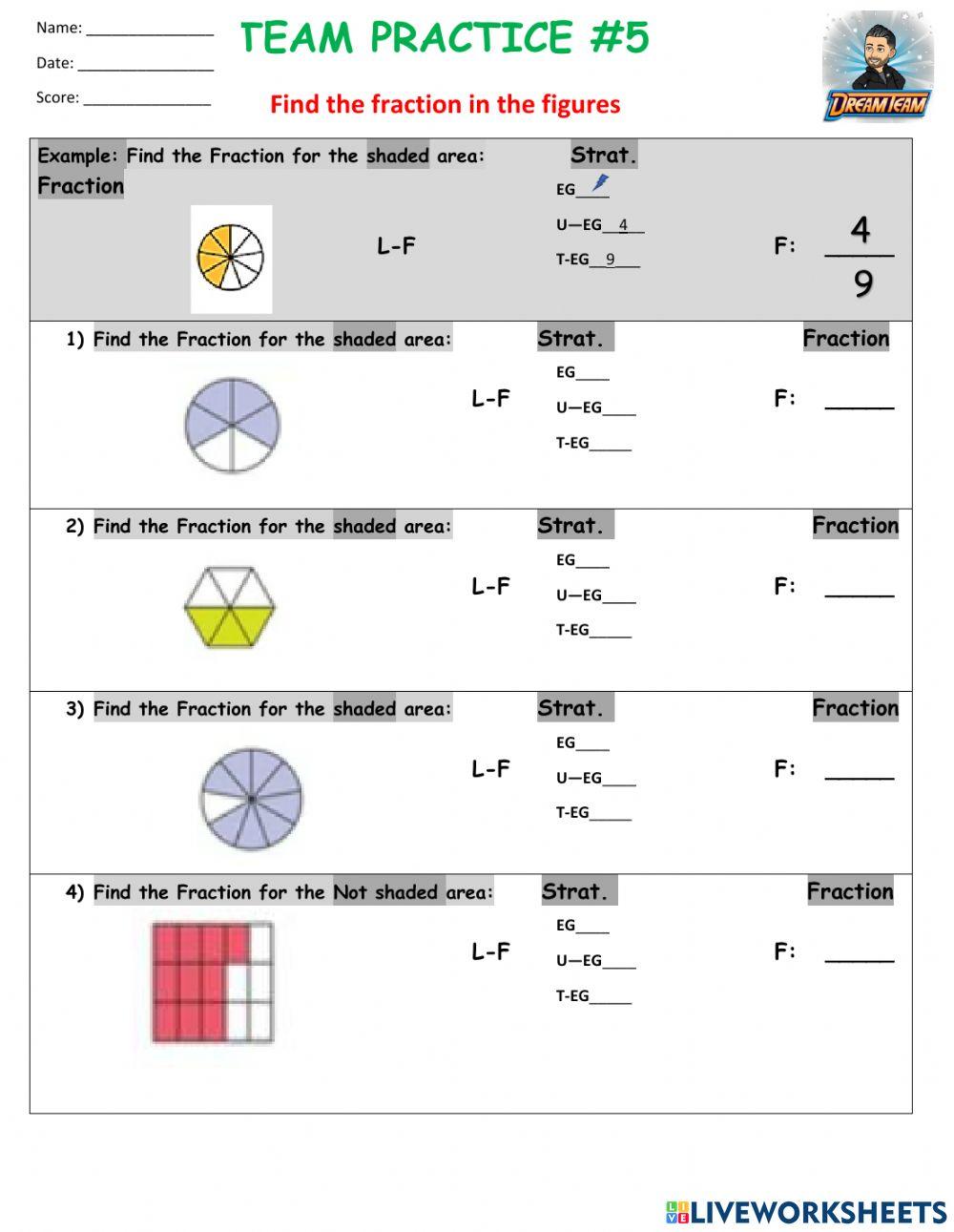 TEAM PRACTICE -5  All about Fractions