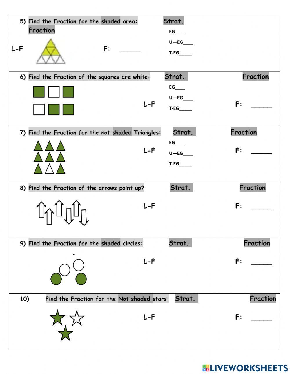 TEAM PRACTICE -5  All about Fractions