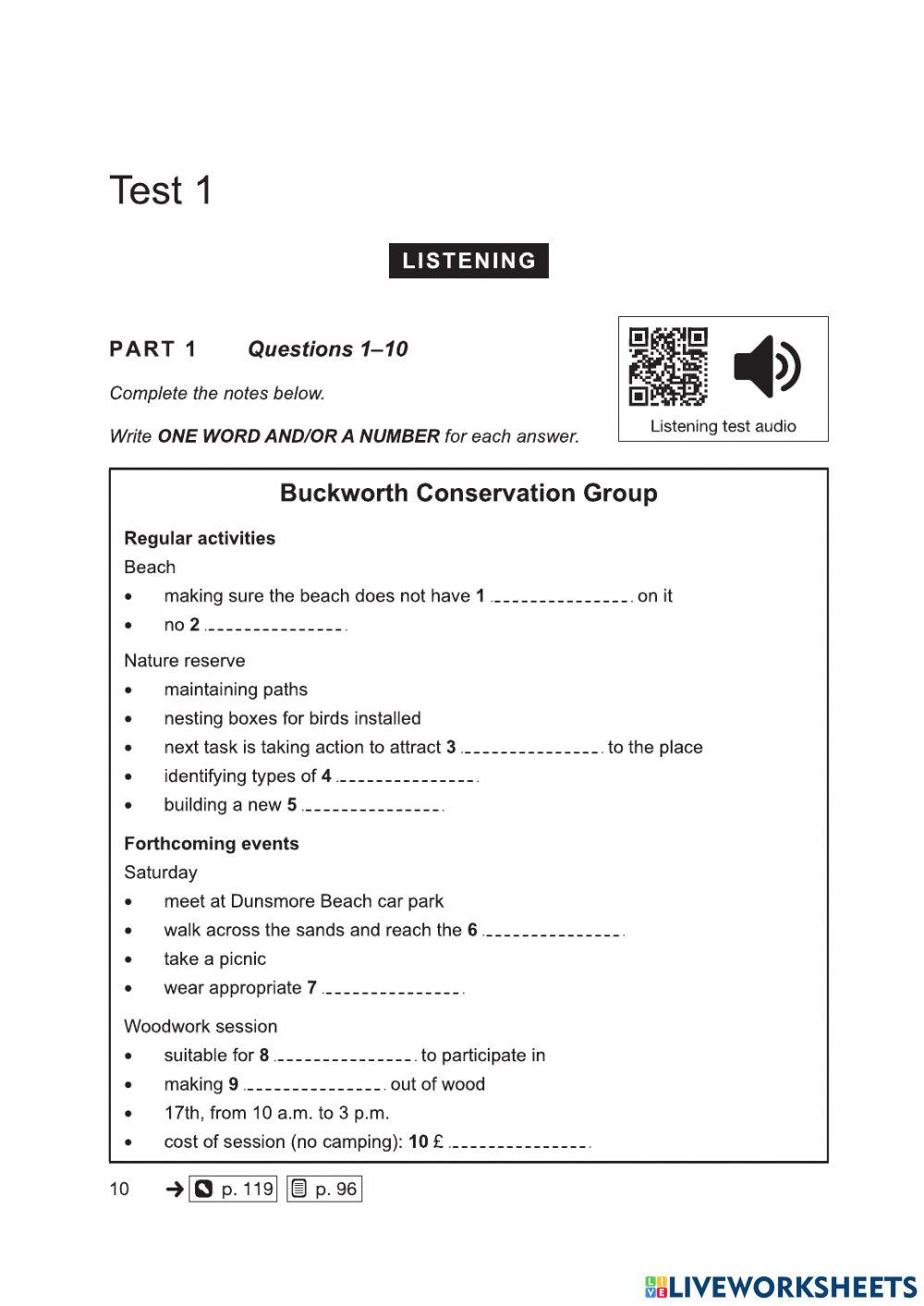 CAM IELTS LISTENING 17 - TEST 1