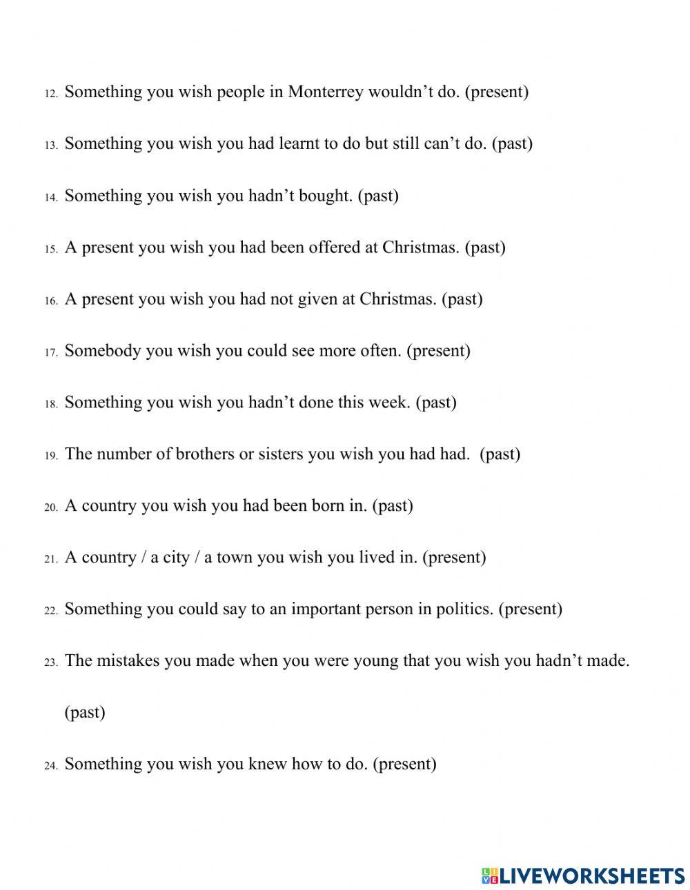 Wish speaking and writing