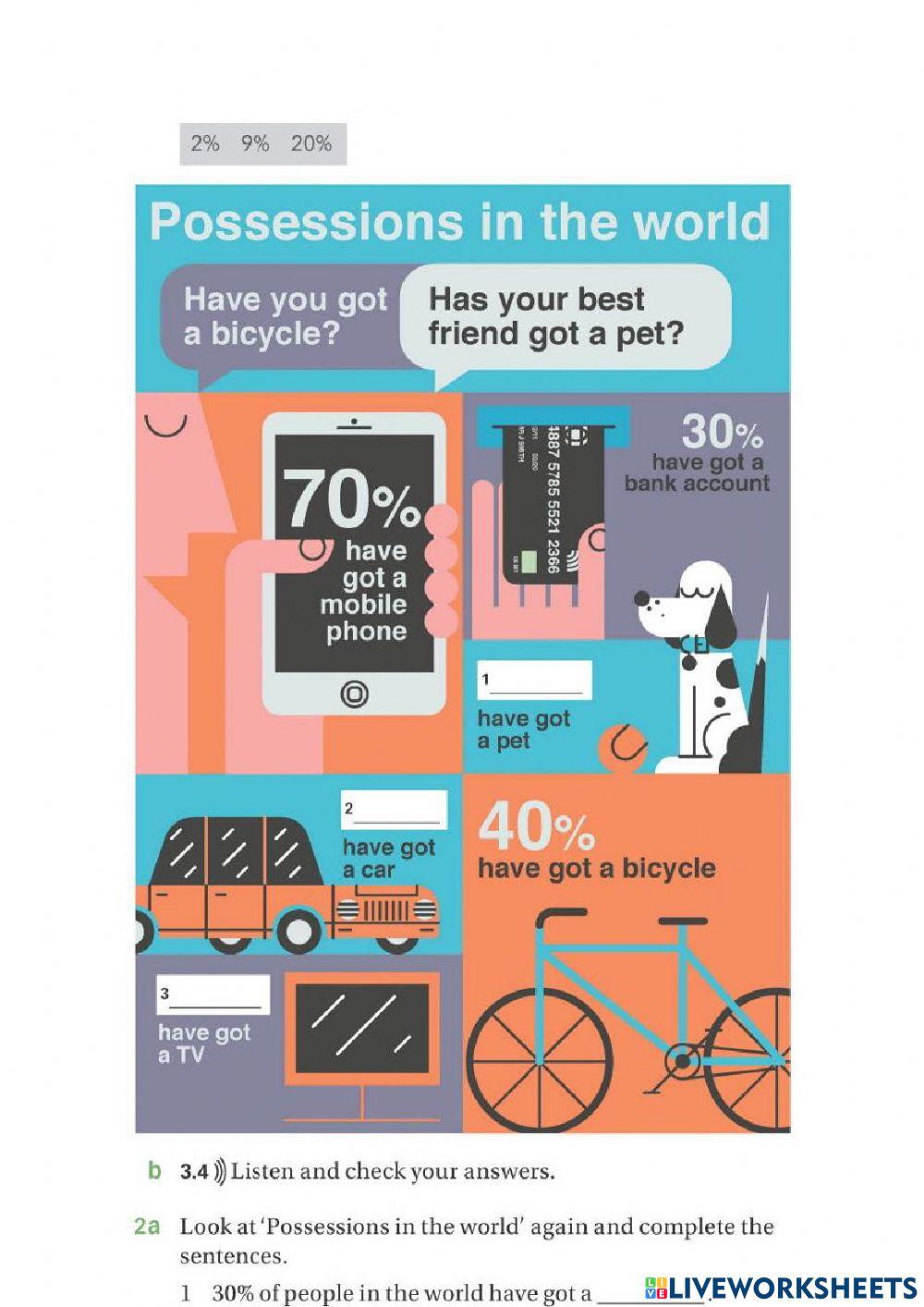 Personal Belongings Live Worksheets